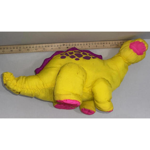 Vintage Fisher Price Yellow Puffalump Dino Roar Brontosaurus Dinosaur 1992 Works - Picture 9 of 11